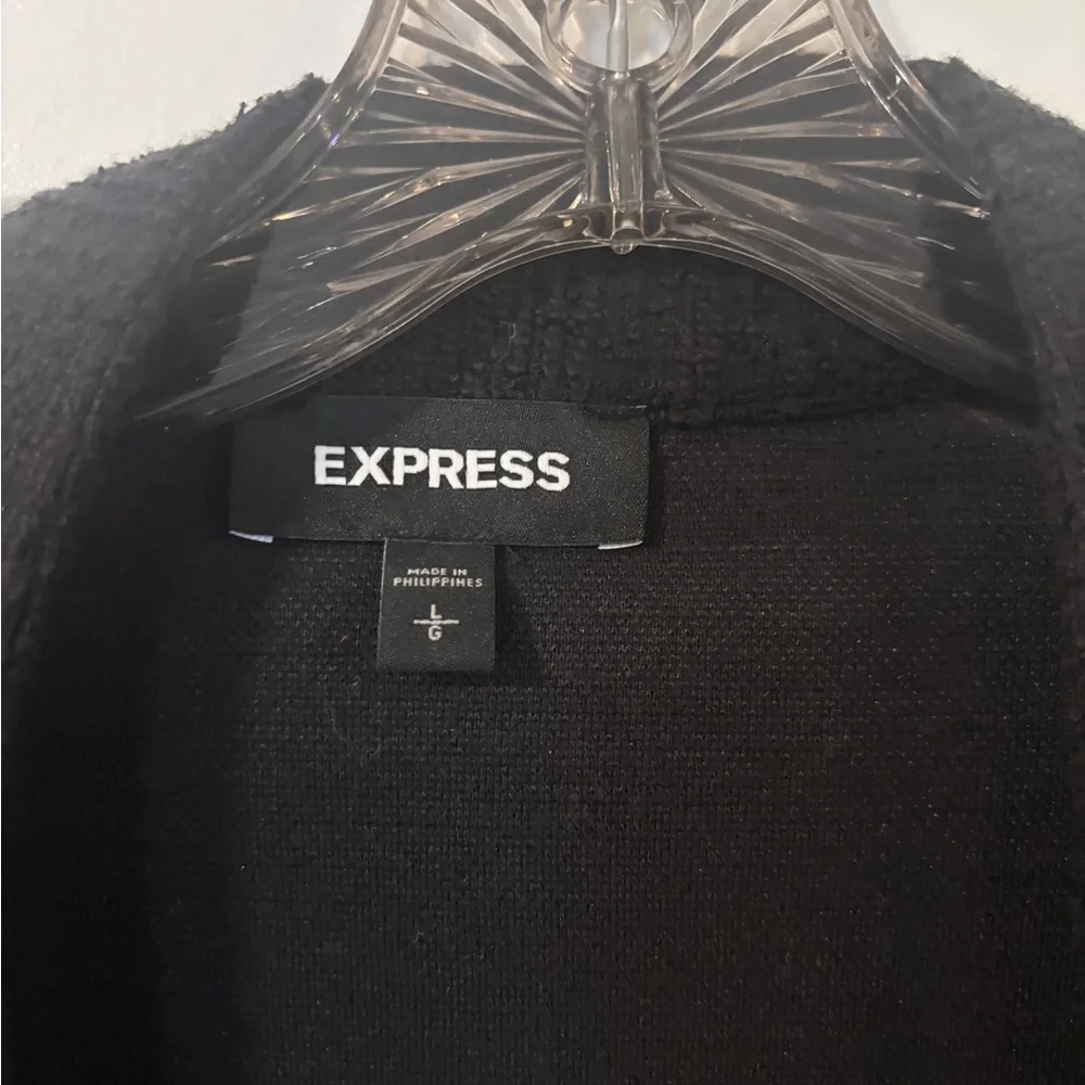 NWOT Express Black Women's Textured Long Cardigan Sweater